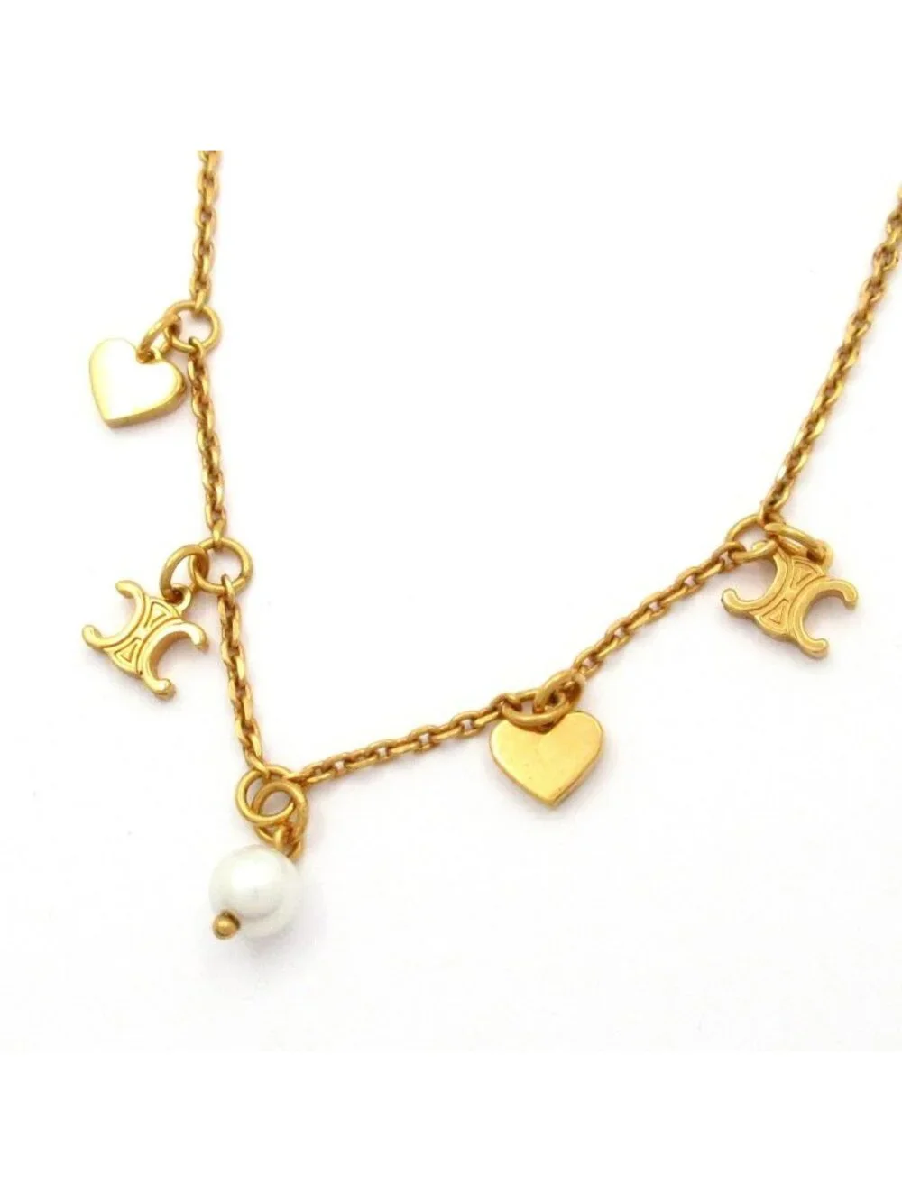 Celine Necklace Gold Ivory Heart